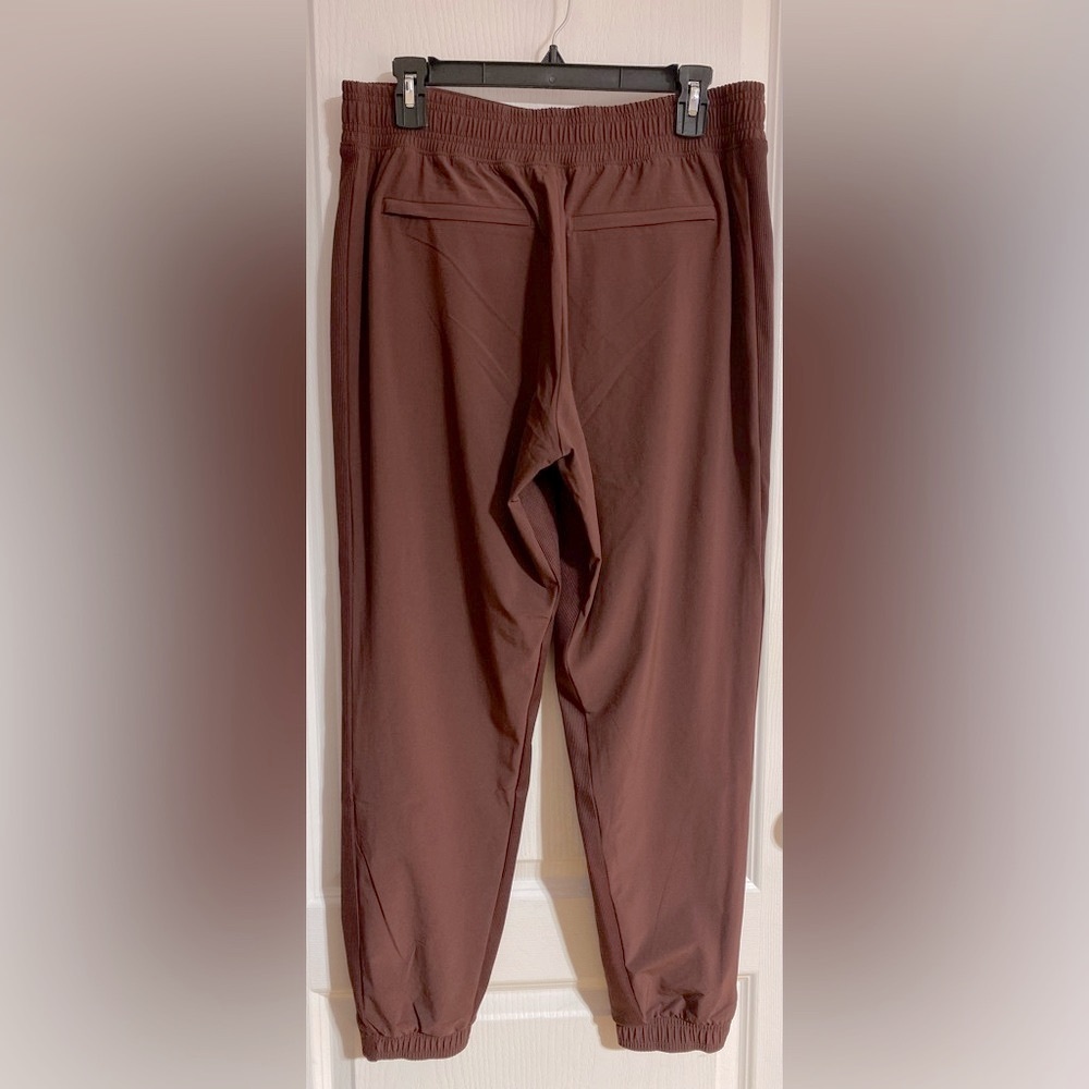 Athleta Brooklyn Lined Stretchy Pockets Burgundy Elastic Joggers Size 10 - Picture 8 of 15